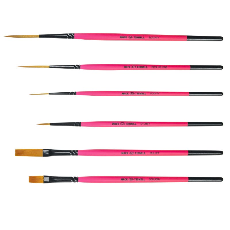 Mack Brush Andrew Mack/Jeral Tidwell Broken Pinkies 6 Brush Set with Synthetic Bristles - Image 1